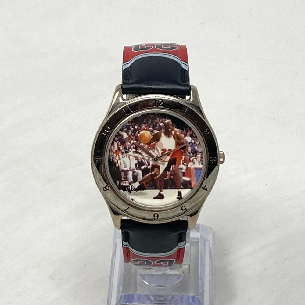 Vintage Wilson Michael Jordan Watch Men 39mm Silver Tone #23 New Battery